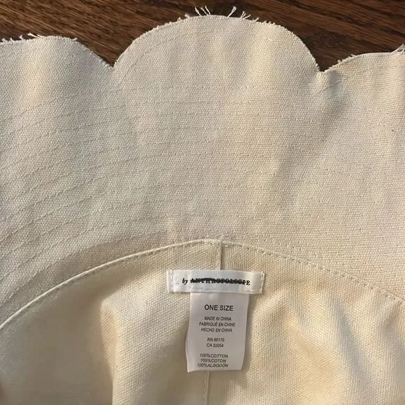 Flower Canvas Bucket Hat By Anthropologie in Ivory